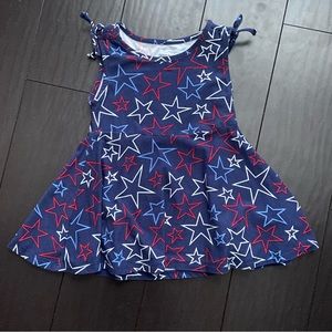 Falls Creek Kids spandex stretchy Star patriotic dress size 18M EUC